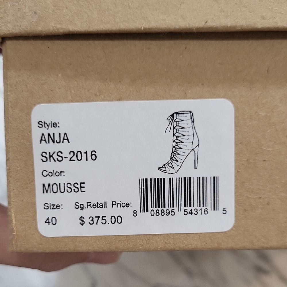 Joie Anja Lace-Up Heels in Mousse